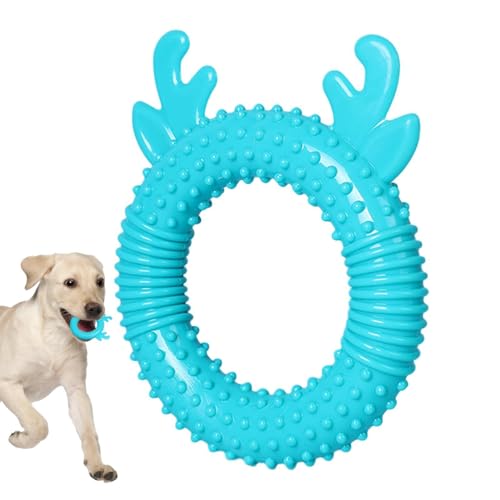 Fovolat Hundezahnspielzeug, unzerstörbares Quietschspielzeug für Hunde, Zahnbürste, Kauspielzeug zum Zahnen, lebensmittelechte, rutschfeste Beißringe, buntes interaktives Kauspielzeug für Hunde von Fovolat