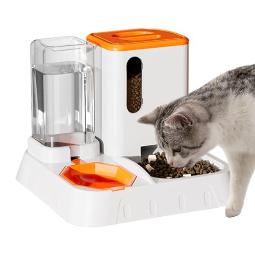 Automatischer Katzenfutterspender,Automatischer Katzenfutterspender, 2-in-1 automatischer Lebensmittelspender, Wasserspender, Einfache Installation, rutschfest, große Kapazität, Futtermittel für Foway von Foway