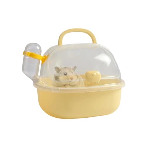 Foway Hamster-Tragetasche, Hamster-Reisetrage,Hamster-Außenbox | Tragbare Hamster-Reisetasche, atmungsaktive Hamster-Outdoor-Box mit Wasserflasche für kleine Haustiere, Mäuse, Hamster von Foway