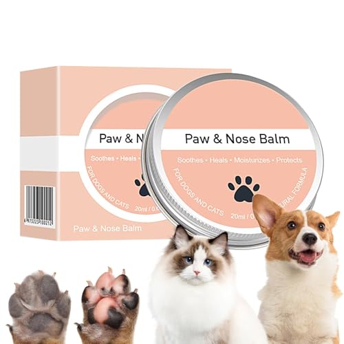 Foway Pfotenfeuchtigkeitscreme für Hunde, Hundebalsam für Pfoten und Nase | 20 ml sanfte Nasencreme für Hunde | Welpenpfotencreme, pflegendes Wachs für rissige Hundepfoten, Hundepfotenbalsam für von Foway