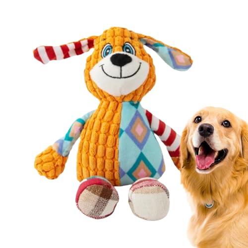 Foway Quietschendes, ausgestopftes Hundespielzeug,Plüsch-Quietschspielzeug für Hunde - Beißspielzeug für Hunde mit Cartoon-Tier,Interaktives Apportierspiel, bereicherndes Spielzeug für Hunde zum von Foway