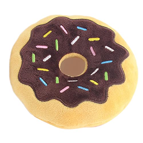 Fowybe Donut Plüsch Sound Kauspielzeug - Interaktives Sound-Kauspielzeug für Hündchen und Haustiere,Donut Kauspielzeug für Hunde, Partyzubehör, Geschenke für Hundewelpen von Fowybe