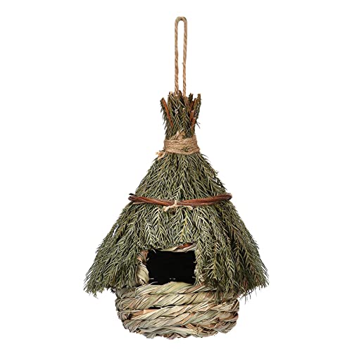 Fowybe Kolibri-Haus im Freien, Vogelnest aus handgewebtem Strohseil, Bird Nest Hideaway Roosting Pockets, für Butterfly Chickadee Finch Canary, Outdoor Gardening Supplies (1Pcs) von Fowybe