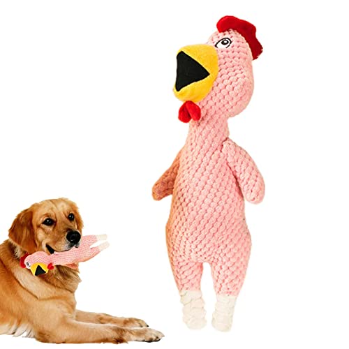 Fowybe Plüsch quietschendes Hundespielzeug - Haustiere lindern Langeweile und schreien Hühnerspielzeug | Interaktives, quietschendes, lustiges, niedliches Hundespielzeug, Welpen-Kauspielzeug von Fowybe