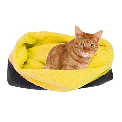 Fowybe Überdachtes Katzenbett | Katzenbett Höhlenschlafsack | Pet Cuddle Zone Covered Hide Hood, das gemütliches, weiches, langlebiges, waschbares, rutschfestes Katzenbett für Welpen und Kätzchen von Fowybe