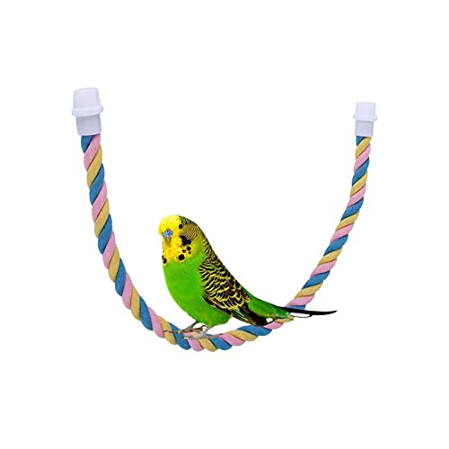 Fowybe Vogel Seil Sitzstangen Vogelkäfig Schaukel Spielzeug,Parrot Toys Seil-Bungee-Vogelspielzeug - Seilsitzstangen-Spielzeug für kleine bis Normale Papageiennymphensittiche von Fowybe