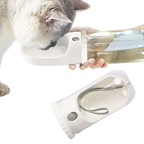 Fowybe Wassertrinkflasche für Haustiere,Outdoor-Wasserflaschenbehälter für Hunde mit Verschlussknopf Silikondichtring - 360 Grad auslaufsichere Hundewassertrinkflaschen für Reisen, Wandern, Camping von Fowybe