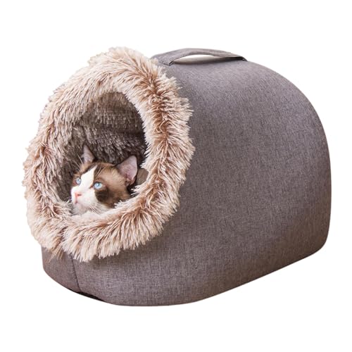 Gemütliches Hundehaus - Wärmeerhaltungskatzen-Plüsch-Cosy-House-Outdoor-tragbare Tasche | Tierbettwäschehäuser für Camping, Wohnzimmer, Schlafzimmer, Balkon, Garten, Reisen Fowybe von Fowybe