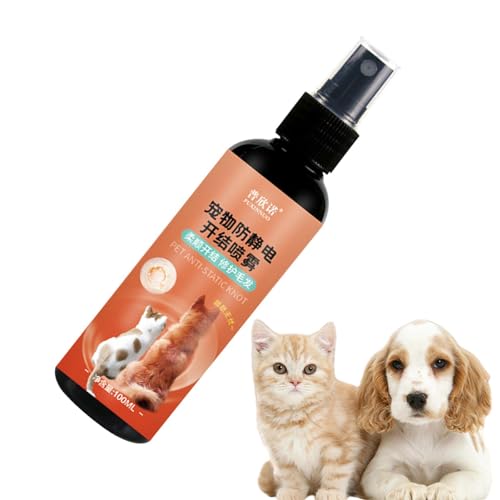 Hunde-Entwirrungsspray - Sprühen Sie eine Katzenbürste zum Fellwechsel | 100 ml mit ätherischen Ölen angereichertes Fellentferner- und Katzenentwirrungsspray mit Vitamin E, Heimtierbedarf für Fowybe von Fowybe