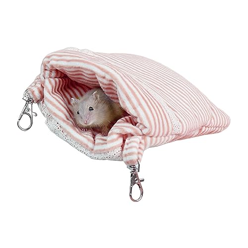 Plüsch-Hamster-Schlafsack, Plüsch-Schlafnestbett für Haustier, Warmer Schlafsack für kleine Haustiere, Käfig-Nestbett, weiche warme Hausschuhe, Meerschweinchenhaus für Hamster, Igel Fowybe von Fowybe