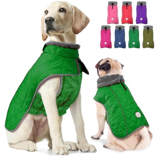 Fragralley Hundemantel, wasserdicht, winddicht, reflektierender Hundemantel für kaltes Wetter, mit Loch für Geschirr, warme Fleece-Jacke für kleine, mittelgroße und große Welpen, ideales Geschenk für von Fragralley