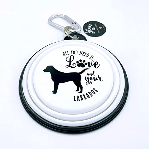 Faltbare Reiseschüssel für Hunde All You Need is Love and Your (Labrador) von Framan