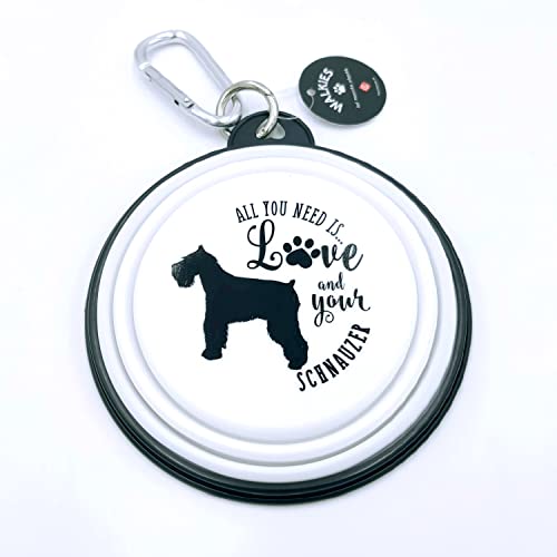 Faltbare Reiseschüssel für Hunde All You Need is Love and Your (Schnauzer) von Framan