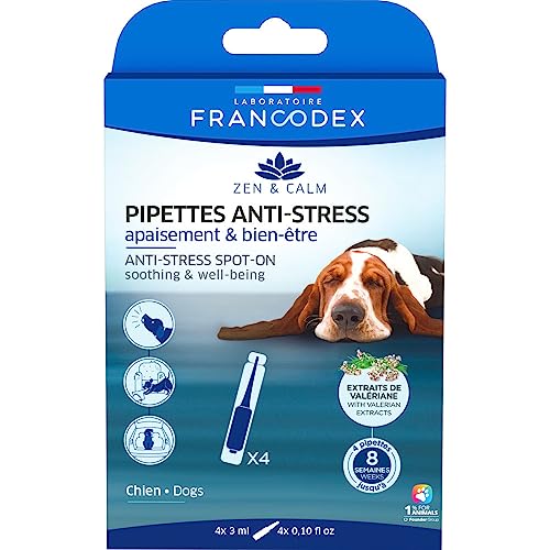 Francodex - 4 Anti-Stress-Pipetten zur Beruhigung und Wohlbefinden für Hunde von Francodex