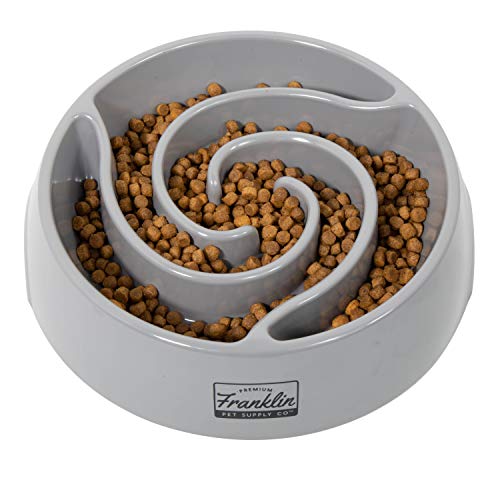 Franklin Pet Supply Slow Feed Tornado-Napf – Haustiernapf – Hundenapf – Futter – Wassernapf – klein – mittel – groß – großer Hundenapf – Welpe – Slow Feed Hundenapf grau von Franklin Sports