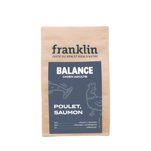 FRANKLIN Equipoise – Trockenfutter für Hunde mit Huhn Lachs – 6 kg – ohne Getreide für eine bessere Verdauung – ausgewachsener Hund in allen Größen von Franklin