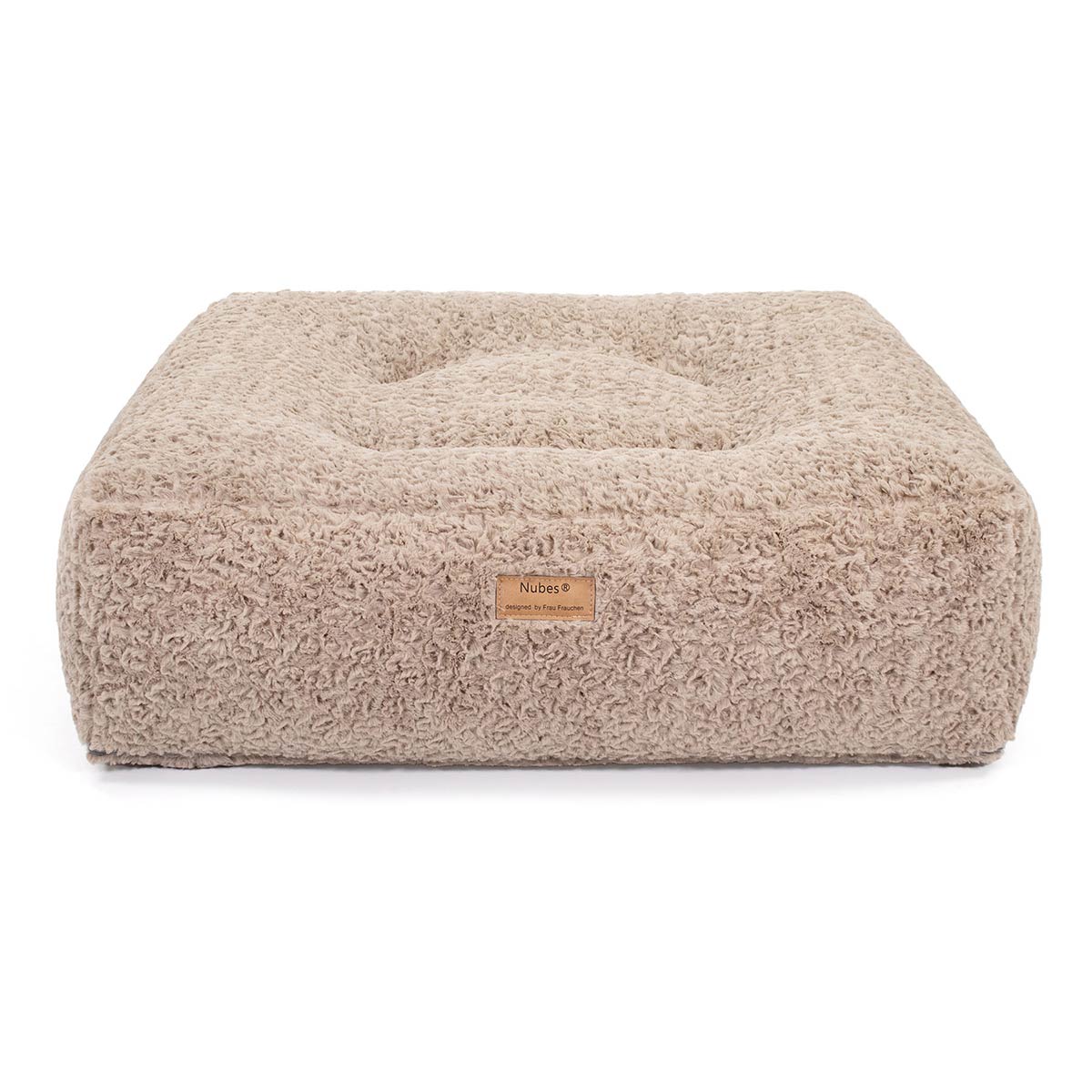 Frau Frauchen Hundebett Nubes® Curly Sand M - 80x80cm von Frau Frauchen