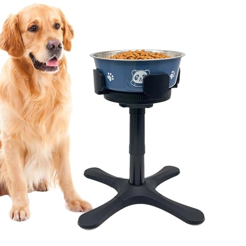 Adjustable Dog Bowl Stand | Dog Bowls with Stand | Large Capacity Raised Dog Bowls | Backyard Dog Feeding Station with Raised Bowls Antitip Dog Food Bowl Stand for Medium Dogs von Fravsiu