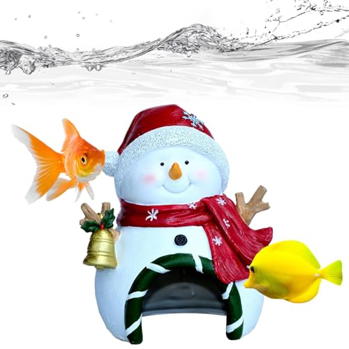 Aquarium Ornament Weihnachtsdeko für Aquarium Landschaftsbau | Weihnachtsaquarium Landschaftsgestaltung mit stabilem Sockel | Festliche Weihnachtsdekoration für Aquarien u von Fravsiu