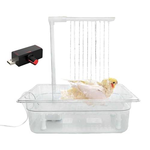 Automatische Vogeltränke, Indoor-Vogeltränke, Papageienwanne, motorisierte Papageienwanne für den Innenbereich Fravsiu, automatische Vogeltränke mit Regler, von Fravsiu