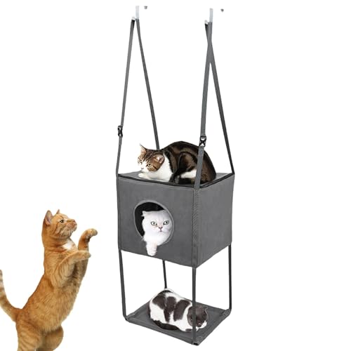 Faltbare Katzen-Hängematte, verstellbar 16x13 Zoll Katzensteiger, atmungsaktives und abnehmbares Katzenbett, saisonales Katzenbett ideal 15,75x13,39 Zoll für die Montage auf dem Por von Fravsiu