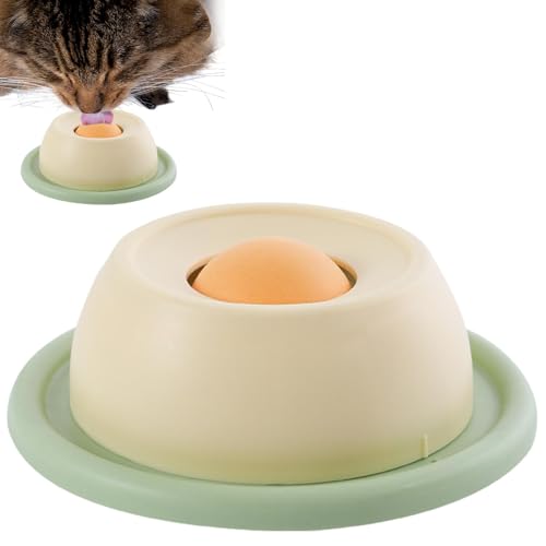 Fravsiu Lick Plate for Cats, Round Rotating Lick Mat, Interactive Slow Feeder, Puzzle Food Bowl, Anti-Vomiting Cat Toy, Fun Cat Feeder, Cat Slow Feed Bowl, for Interactive Feeding Sessions von Fravsiu