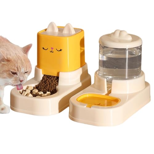 Fravsiu Pet Feeder, Cat Automatic Feeder, Pet Feeders for Cats Automatic, Auto Fill Water Bowl, Cat Water Dispenser, Pet Feeding Station, Anti-Slip Pet Waterer, Large Capacity Water Bowl for Pets von Fravsiu