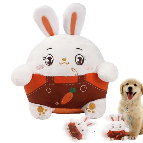 Fravsiu Stuffed Animals Toy, Soft Plush Toys, Cute Squeaky Dogs Stuffed Toys, Singing Interactive Stuffed Plush Toy for Dog Toys 19cm/7.48 (Rabbit,Panda) von Fravsiu