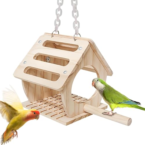 Fravsiu Vogelhaus für draußen, Vogelnestbett,Nistkästen zum Aufhängen von Vogelhäuschen - Vogelnester aus Holz zum Aufhängen, Vogelhaus, Brutkasten, Vogelkäfig für Balkon, Innenhof, Garten von Fravsiu