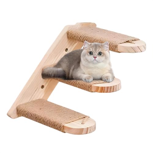 Katzen-Wandregale | Katzenregale | Katzenkletterwand | Stabile Katzenkletterstufen, Katzenwandtreppe mit Regalen, platzsparende Katzentreppe zum Klettern und Sitzen, verbessertes vertikales Spielen von Fravsiu