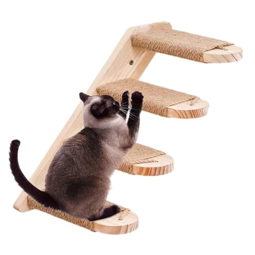 Katzen-Wandregale | Katzenregale | Katzenkletterwand | Stabile Katzenkletterstufen, Katzenwandtreppe mit Regalen, platzsparende Katzentreppe zum Klettern und Sitzen, verbessertes vertikales Spielen von Fravsiu