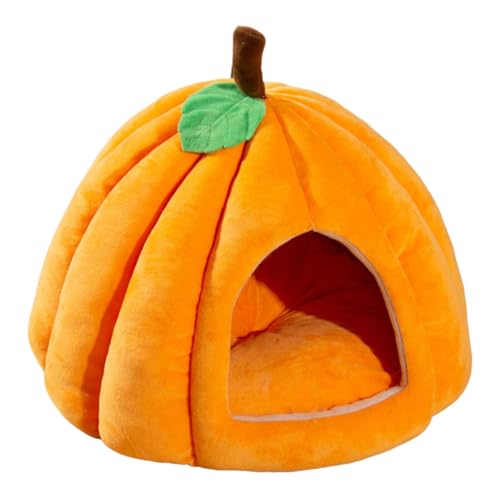 Katzenbett | Bequemes Haustierhöhlenbett Halloween | Kürbisförmiges Halloween-Katzenbett | Niedliches Haustier-Kätzchen-Höhlenhaus, bequemes Haustier-Höhlenbett für den Einsatz zu Hause und in von Fravsiu