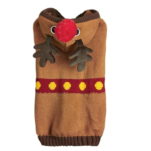 weihnachts-Kapuzenpullover für Hunde Rentier Hundepullover Weihnachtspullover Haustier weicher warmer Kapuzenpullover für kleine Hunde Katzen Haustierkleidung do von Fravsiu