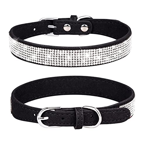 Frdun Reflektierendes Hundehalsband mit Kristall-Strasssteinen, für kleine und mittelgroße Hunde, für kleine Hunde, sicher und bequem von Frdun