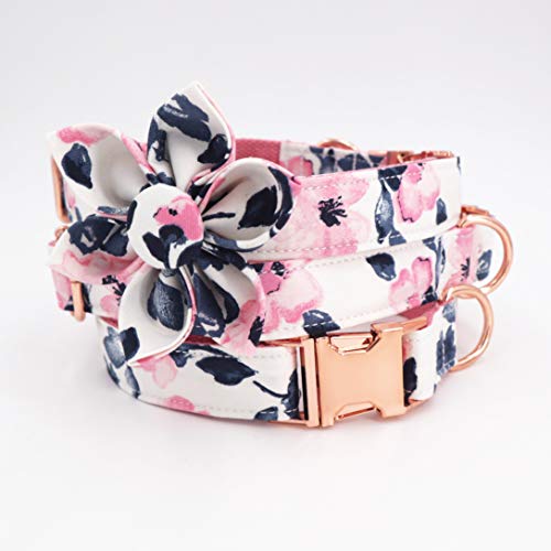 Free Sunday Girl Dog Collar, Floral Dog Collar, Pink Dog Collar, Girl Dog Collars, Floral Dog Collars, Pink Dog Collars with Flower (L) von Free Sunday