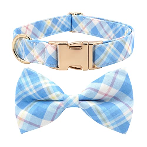 Hundehalsband mit Schleife, blau kariert, Hundehalsband, Fliege, Hundehalsband, Hochzeitsschleife von Free Sunday