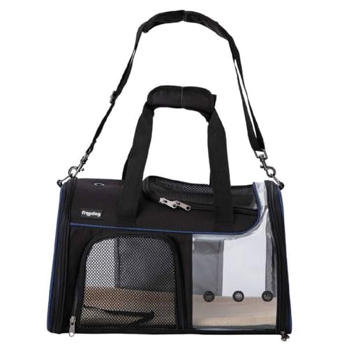 FREEDOG TRANSPORTIN Transparent JFK Schwarz Blau 49 x 29 x 29 cm von Freedog