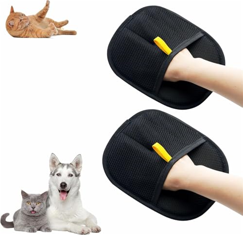 Freefire Double-Sided Pet Grooming Gloves, Versatile Static Removal Gloves for Dog & Cat, Reusable Pet Hair Remover Glove (2Pcs) von Freefire