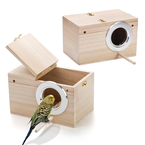 Freefire Sittich Nistkasten Wellensittich Zuchtbox, Natürliche Vogel zuchtbox, Vogelhaus for Wellensittich Unzertrennliche, Papageien Paarung, Voliere, 19.5 x 12 cm von Freefire