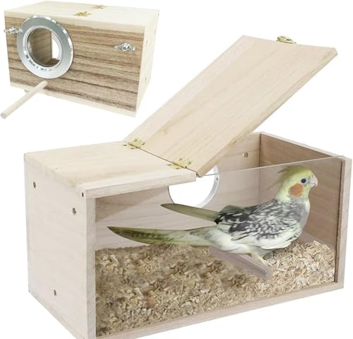 Vogelzuchtbox Nistkasten Vogelzucht Brutkasten Vogelhaus für Wellensittich Exoten Papagei (Sichtbar) von Freefire