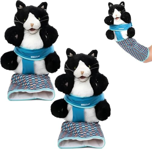 Frenaki CATSUMO Wrestler, Katzenpuppen-Wrestler, Katzen-Wrestling-Spielzeugpuppe, antarktischer Katzen-Wrestler (2PCS) von Frenaki