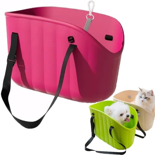 Hundetragetasche, wasserdichte Eva-Hundetragetasche, Haustier-Reisetasche mit Gürtel, große Haustier-Transporttasche, tragbare Haustier-Umhängetasche für kleine Hunde und Katzen (Rose) von Frenaki