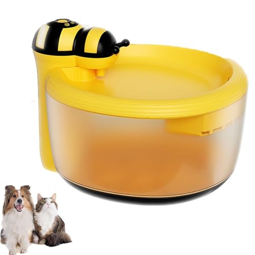 Tiny Bee Wasserspender für Katzen, batteriebetriebener kabelloser Trinker, extrem leiser automatischer Wasserspender für Hunde und Katzen, kabellos, 4-Stufen-Filtration – 75 OZ (A) von Frenaki