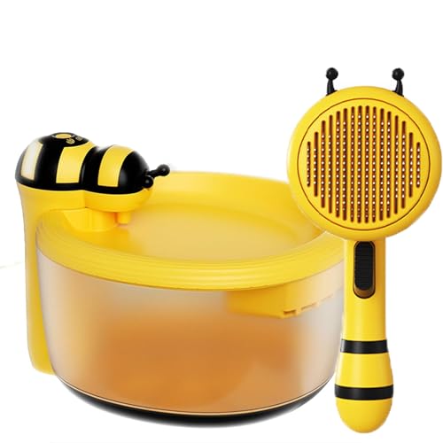 Tiny Bee Wasserspender für Katzen, batteriebetriebener kabelloser Trinker, extrem leiser automatischer Wasserspender für Hunde und Katzen, kabellos, 4-Stufen-Filtration – 75 OZ (B) von Frenaki