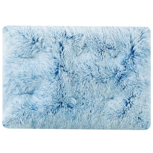 FresQa Haustiermatte Hund Langer Plüsch Winter Warmes Schlafbett Komfortables Katzennest Zubehör,Blau,XL von FresQa