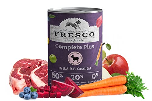 Complete Plus Ziege (haltbares B.A.R.F) Dosengröße 400g | getreidefrei | ohne künstliche Zusätze | gesund und natürlich | Made in Germany von Fresco Dog