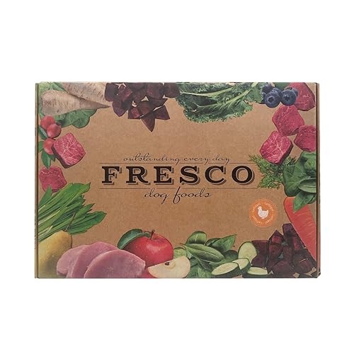 FRESCO Dog Feinschmeckerbox Geflügel - Geschenkbox für Hunde mit Snacks, Kaustangen und BARF-Menüs - 100% natürlich und getreidefrei - Leckerlis und Hundefutter für alle Rassen (300g, Geflügelfleisch) von Fresco Dog