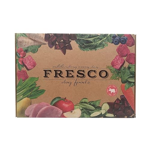 FRESCO Dog Feinschmeckerbox Rind - Geschenkbox für Hunde mit Snacks, Kaustangen und Barf-Menüs - 100% natürlich und getreidefrei - Leckerlis und Hundefutter für alle Rassen (300g, Rindfleisch) von Fresco Dog