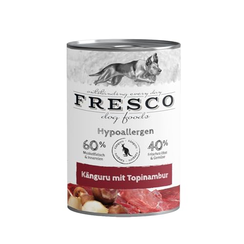 FRESCO Dog Hypoallergen-Menü Känguru mit Topinambur - hypoallergenes Hundefutter Nassfutter 12x 400g in Barf-Qualität von Fresco Dog