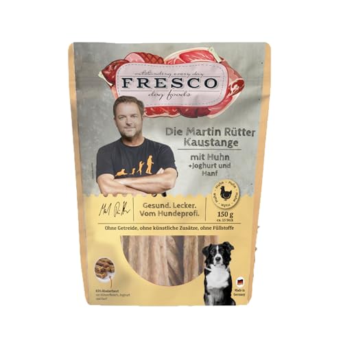 FRESCO Dog Martin Rütter Leckerli | Kaustangen aus 85% Rinderhaut, 13% Hühnerfleisch, 1% Hanf und 1% Joghurt 150g | weizenfrei und aus 100% frischen Zutaten | gesund und natürlich von Fresco Dog